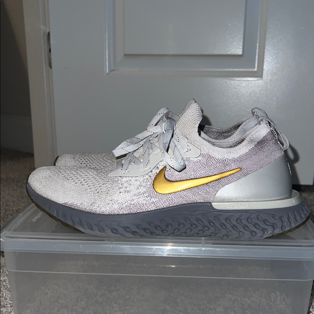 Nike Silver and Gold Athletic Sneakers